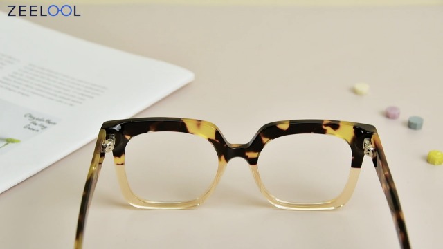 Zeelool Stylish Acetate Oversized Thick Square Eyeglasses Frame